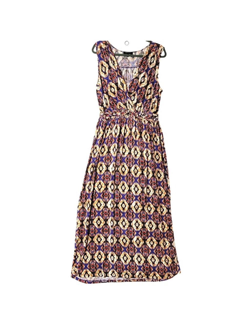 Spense Maxi Dress Womens Sz XL Sleeveless V-Neck Jersey Knit Tribal Aztec